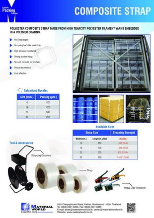  Polyester Composite Strap สายรัดปิดท้ายตู้