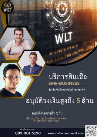 WEALTHYMONEY บริการสินเชื่อ อนุมัติง่าย ไม่ยุ่งยาก ไม่เช็คเครดิตบูโร