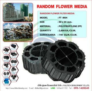 Bio Media FULLTECH จำหน่าย FT-M04 RANDOM FLOWER (มีเดียดอกไม้) Packing Media พลาสติกมีเดีย สำหรับงานบำบัดอากาศ ฝุ่น ควัน ไบโอแก๊ส