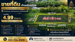 ขายที่ดินทำเลศักยภาพ  ใกล้มหาวิทยาลัยเทคโนโลยีราชมงคลธัญบุรี เนื้อที่ 1 ไร่ 1 งาน ตำบลคลองหก อำเภอคลองหลวง จังหวัดปทุมธานี