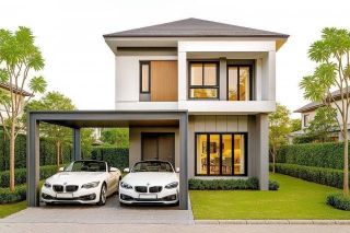 บ้านเดี่ยวบ้านสวย บรรยากาศน่าอยู่ เนื้อที่ 50 ตรว.  พื้นที่ใช้สอย 152.15 ตรม. 3 ห้องนอน 1 ห้องอเนกประสงค์ 2 ห้องน้ำ ที่จอดรถ 2 คัน