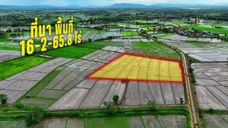 ขายที่นาแปลงใหญ่ 16 ไร่ ติดคลองชลประทาน อ.เมืองเชียงราย ใกล้สนามบิน