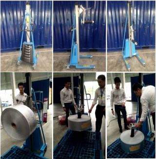 Semi-Electric Stacker With Reel Rotator